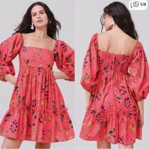 Like New Cara Cara Sip Sip Pink Floral Long Sleeve mini Dress